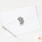 かわいい象 – 動物 – 赤ちゃんシャワー – パーソナライズ ラウンドシール (封筒)