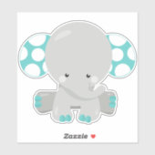 かわいい象、小さな象 – 青い灰色 シール (シート)