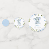 かわいい象、小さな象、青、赤ちゃんシャワー コンフェッティ (正面)