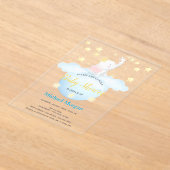 かわいい象 月 星 アクリル インビテーション アクリル招待状 (レイダウン)