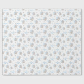 かわいい象 |男の子の青(1歳パーソナライズされた) ラッピングペーパー (フラット)