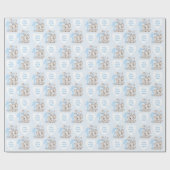 かわいい象 |男の子の青(1歳パーソナライズされた) ラッピングペーパー (フラット)