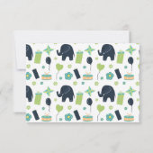 かわいい象 |誕生日パーティーカード (裏面)