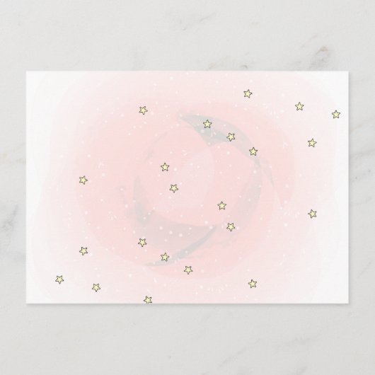 かわいい象、雲、星の赤ちゃんシャワー エンクロージャーカード (裏面)