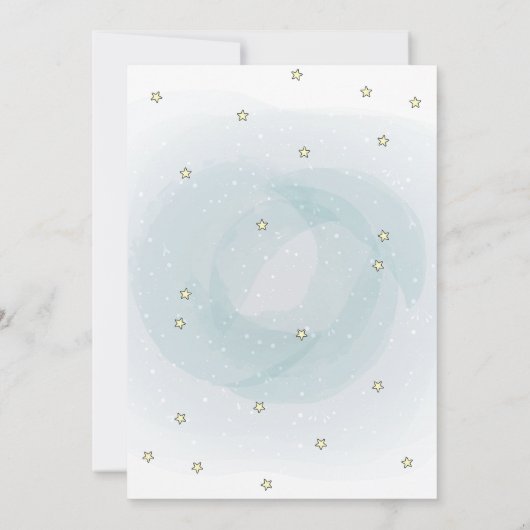 かわいい象、雲、星ベビーシャワー招待状 招待状 (裏面)