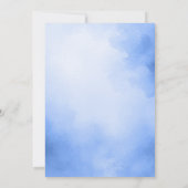 かわいい象&飛行機ブルーグリーングレーベビーシャワー 招待状 (裏面)