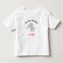 かわいい象 New Brother is a Girl トドラーTシャツ