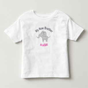 かわいい象 New Brother is a Girl トドラーTシャツ