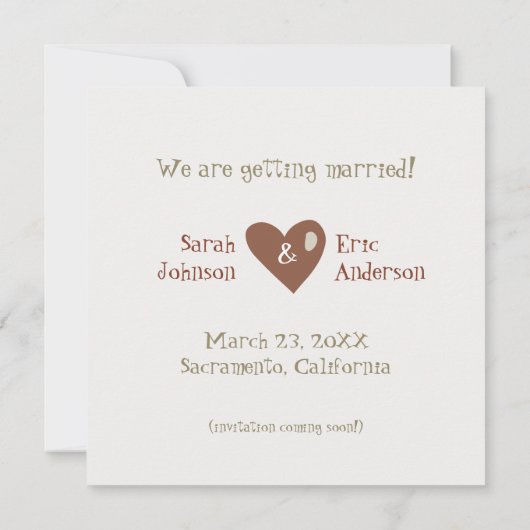 かわいい象 - Save the Date のお知らせ セーブザデート (裏面)