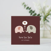 かわいい象 - Save the Date 招待状 (スタンド正面)