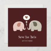 かわいい象 - Save the Date 招待状 (正面/裏面)