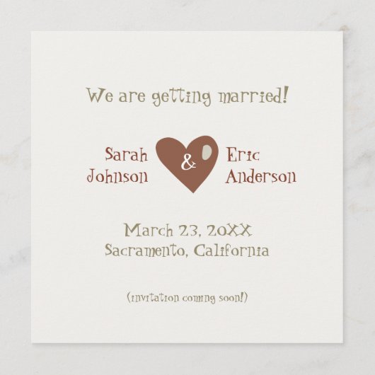 かわいい象 - Save the Date 招待状 (裏面)