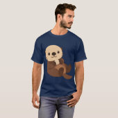 かわいい貝を持つラッコ Tシャツ (正面フル)