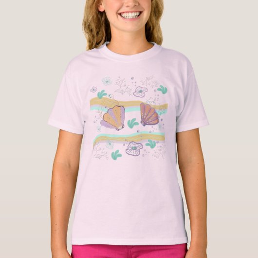  かわいい貝殻のイラスト  Tシャツ (正面)