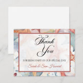 かわいい貝殻 フラット ありがとうカード サンキューカード (正面/裏面)