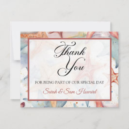 かわいい貝殻 フラット ありがとうカード サンキューカード