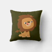 かわいい貪欲な漫画ライオンの枕 クッション (裏面)