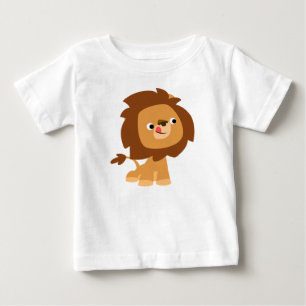 かわいい貪欲な漫画ライオンベビーTシャツ ベビーTシャツ