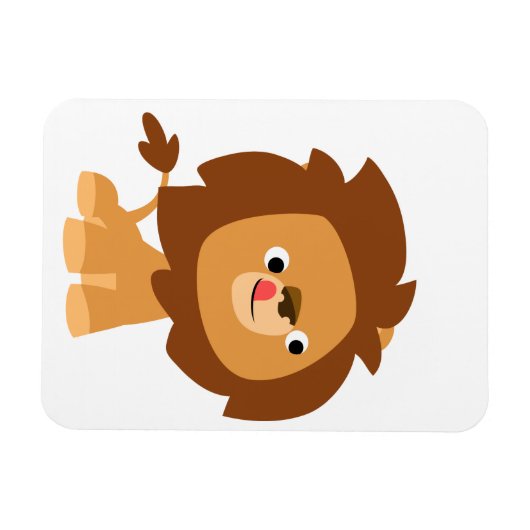 かわいい貪欲な漫画ライオン柔軟な磁石 マグネット (横)