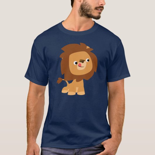 かわいい貪欲な漫画ライオンTシャツ Tシャツ (正面)
