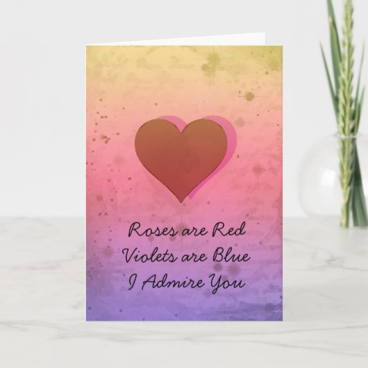 かわいい賛美者のハートのバレンタインデーカード シーズンカード (正面)