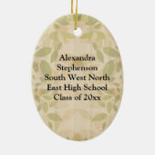 かわいい賢いフクロウ卒業生 セラミックオーナメント (裏面)