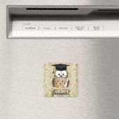 かわいい賢いフクロウ卒業生 マグネット (インサイチュ (食洗機))