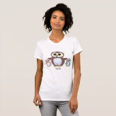 かわいい賢い茶色のフクロウのママ Tシャツ (正面フル)