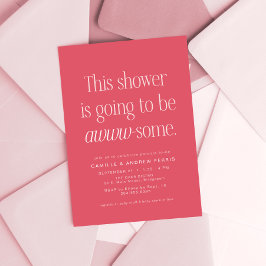 かわいい賢素晴らしいピンクの赤ちゃんシャワー 招待状