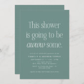 かわいい賢素晴らしい緑の赤ちゃんシャワー 招待状 (正面/裏面)