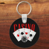 かわいい賭博カジノ愛好家 キーホルダー (正面)