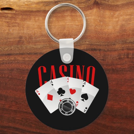 かわいい賭博カジノ愛好家 キーホルダー (正面)