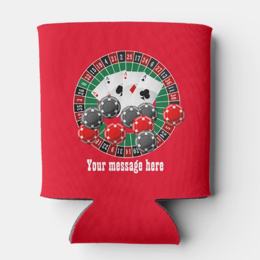 かわいい賭博追加メッセージカジノ愛好家 缶クーラー (裏面)