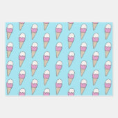 かわいい贈り物を振りかけるモダンアイスカラフルクリーム ラッピングペーパーシート (正面3)