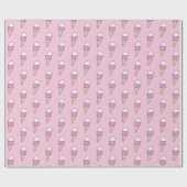 かわいい贈り物を振りかけるモダンアイスカラフルクリーム ラッピングペーパー (フラット)