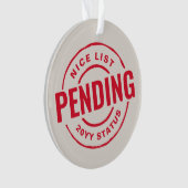 かわいい赤いおもしろいクリスマスペットの写真の素敵なリスト オーナメント (正面)