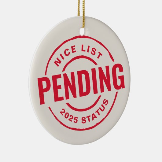 かわいい赤いおもしろいクリスマスペットの写真の素敵なリスト セラミックオーナメント (右)