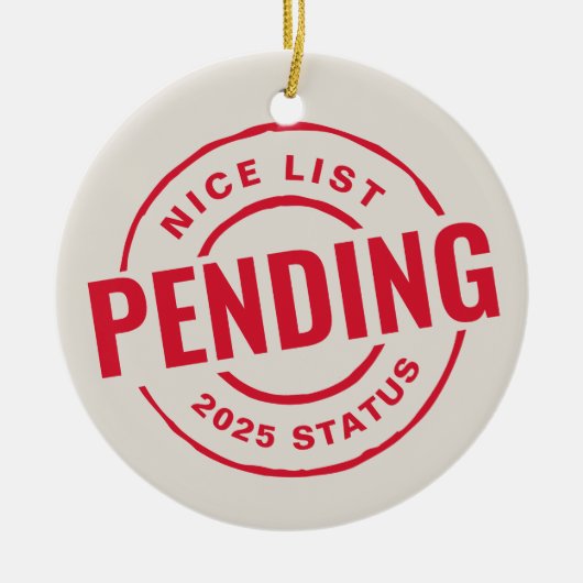 かわいい赤いおもしろいクリスマスペットの写真の素敵なリスト セラミックオーナメント (正面)