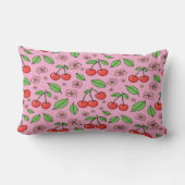 かわいい赤いさくらんぼの雰囲気 キュートでガーリーな美学 ランバークッション (裏面)