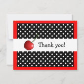 かわいい赤いさくらんぼフラットありがとうノート 招待状 (裏面)