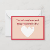 かわいい赤いちごサンデー教室バレンタイン ノートカード (裏面)