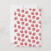 かわいい赤いちごバレンタイン ノートカード (裏面)