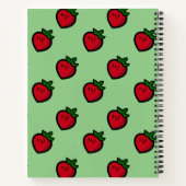 かわいい赤いちご柄ビーガン ノートブック (裏面)