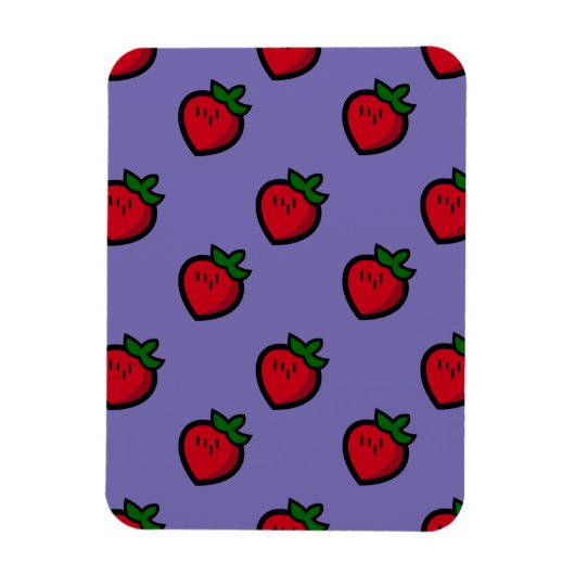 かわいい赤いちご柄ベジタリアン マグネット (縦)