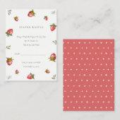 かわいい赤いちご葉おむつラッフルベビーシャワー エンクロージャーカード (正面/裏面)