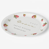 かわいい赤いちご葉植物性ベビーシャワー ペーパープレート (アングル)