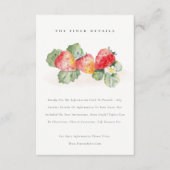 かわいい赤いちご葉結婚の詳細 エンクロージャーカード (正面)