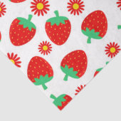 かわいい赤いイチゴと花（白） 薄葉紙 (詳細)