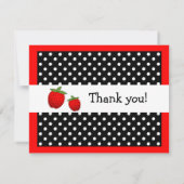 かわいい赤いイチゴのフラットありがとうノートカード ノートカード (裏面)