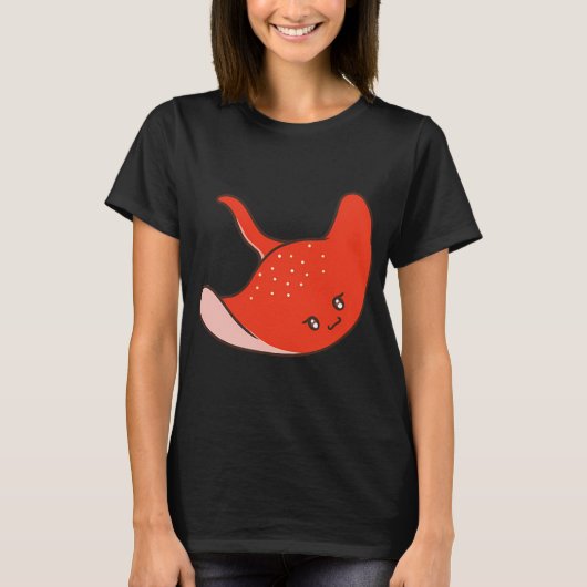 かわいい赤いエイ Tシャツ (正面)